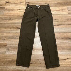 Men's Levis 550 Relaxed Fit Denim Jeans SZ 36x34 Dark Green Modern Red Tab